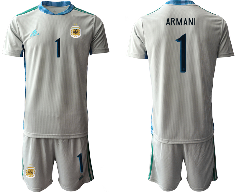 Men 2020-2021 Season National team Argentina goalkeeper grey #1 Soccer Jersey->argentina jersey->Soccer Country Jersey